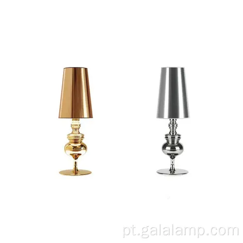 Lâmpada de mesa sem fio de metal de ouro elegante para o quarto